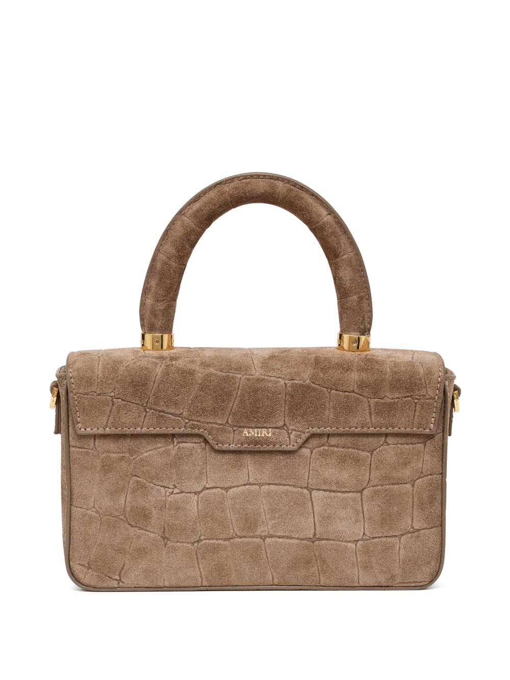  Amiri Croc-effect Suede Cross Body Bag - Neutrals 