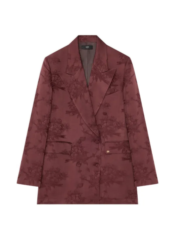 Amiri Floral Double-breasted Blazer in Brown