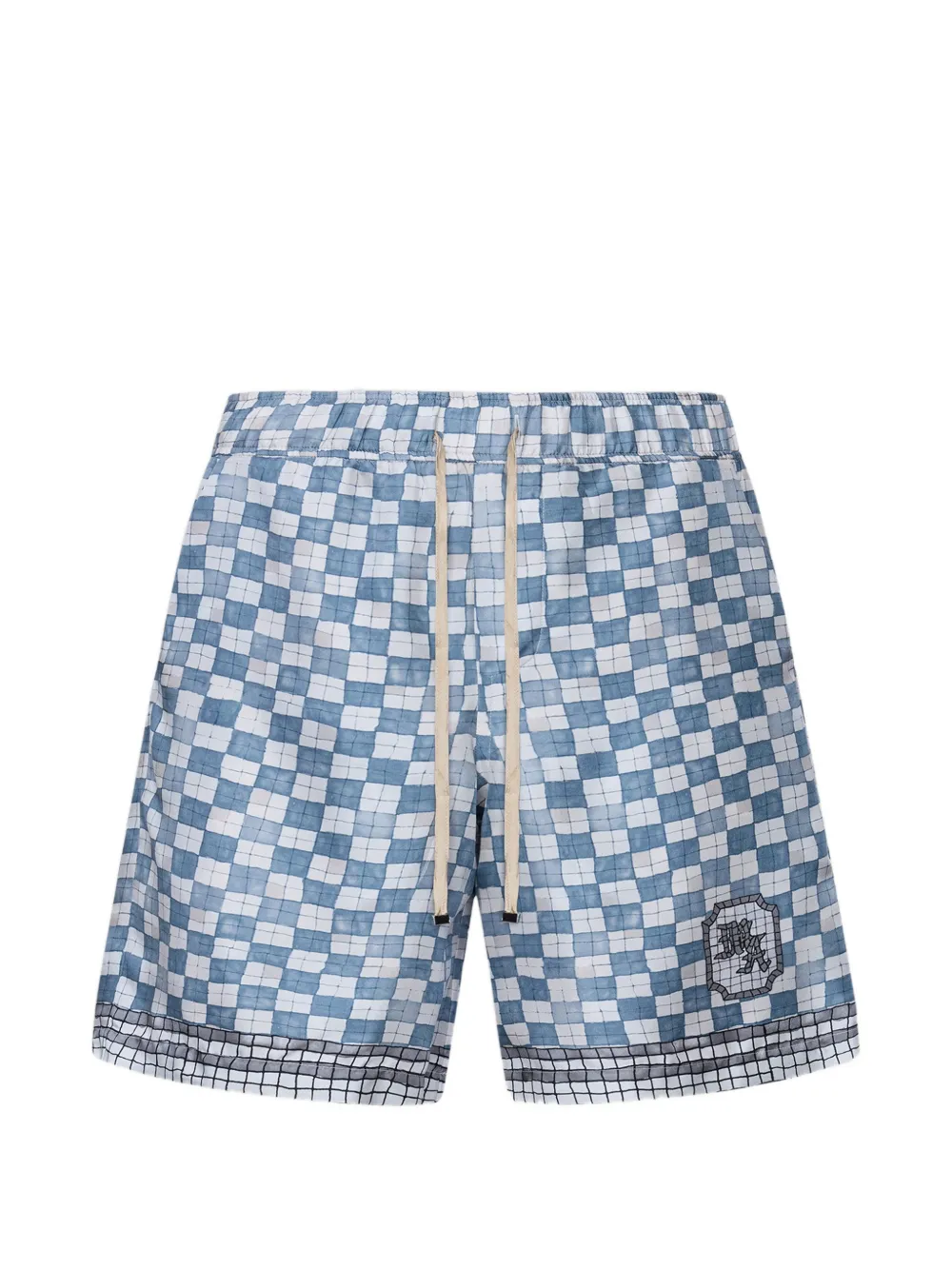 AMIRI checkered logo shorts - Blu