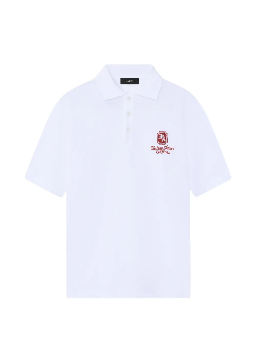 Amiri Embroidered Polo Shirt In White