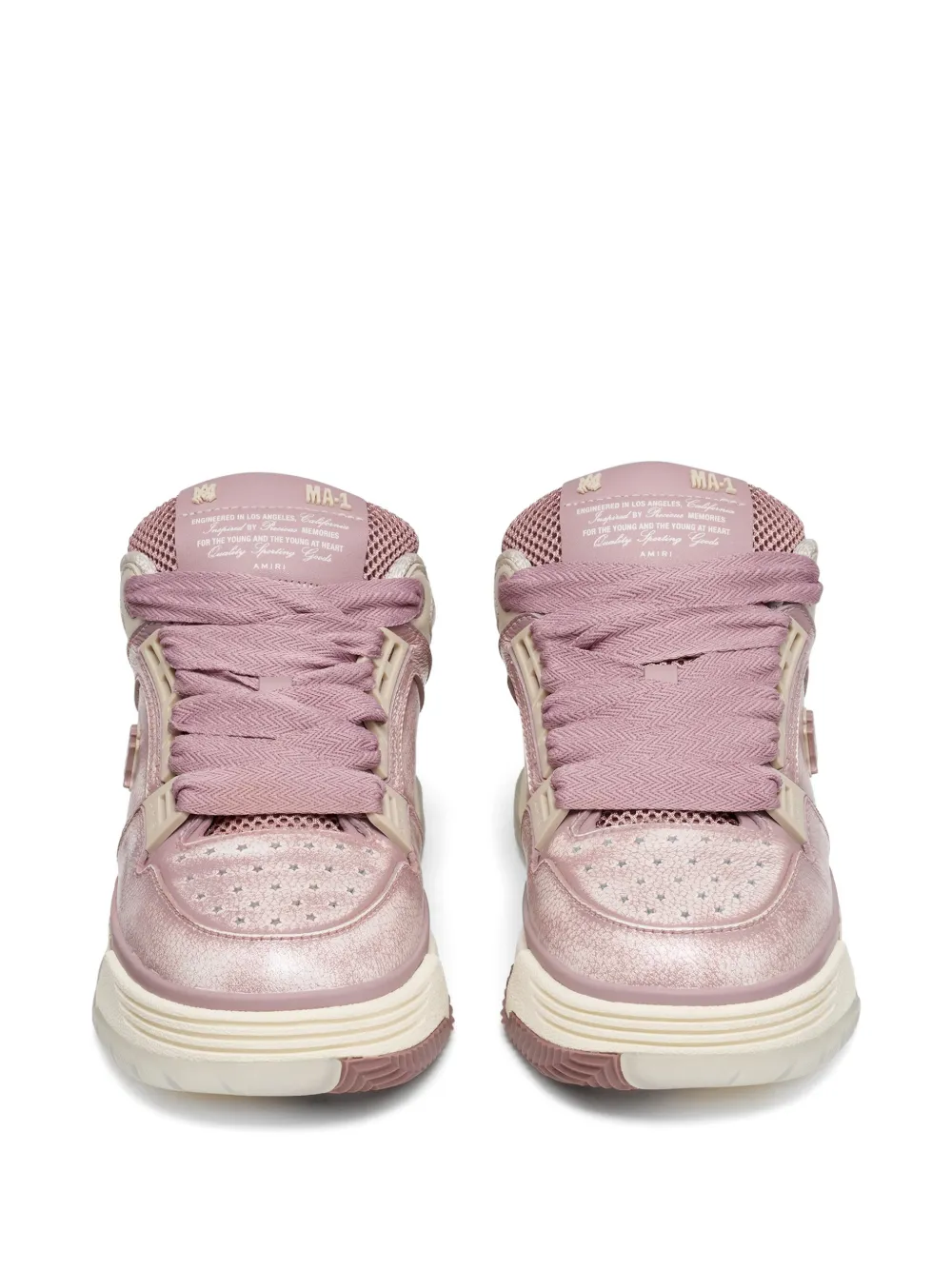 AMIRI Bewerkte MA-1 leren sneakers Roze