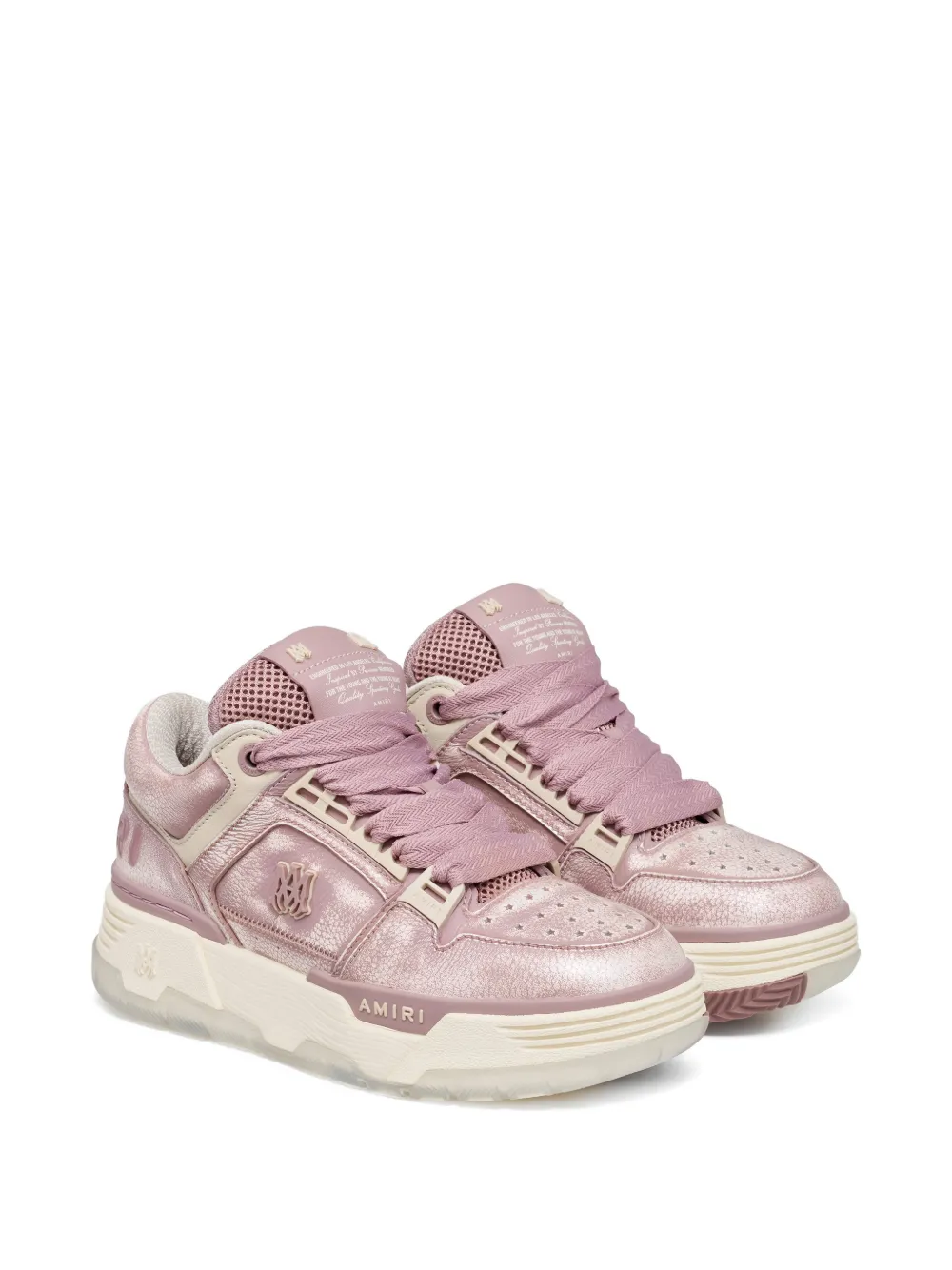 AMIRI Bewerkte MA-1 leren sneakers Roze