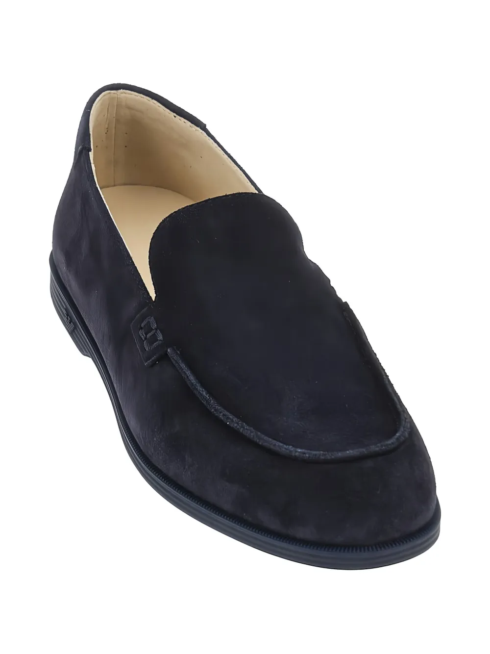 Emporio Armani embossed-logo loafers Blauw