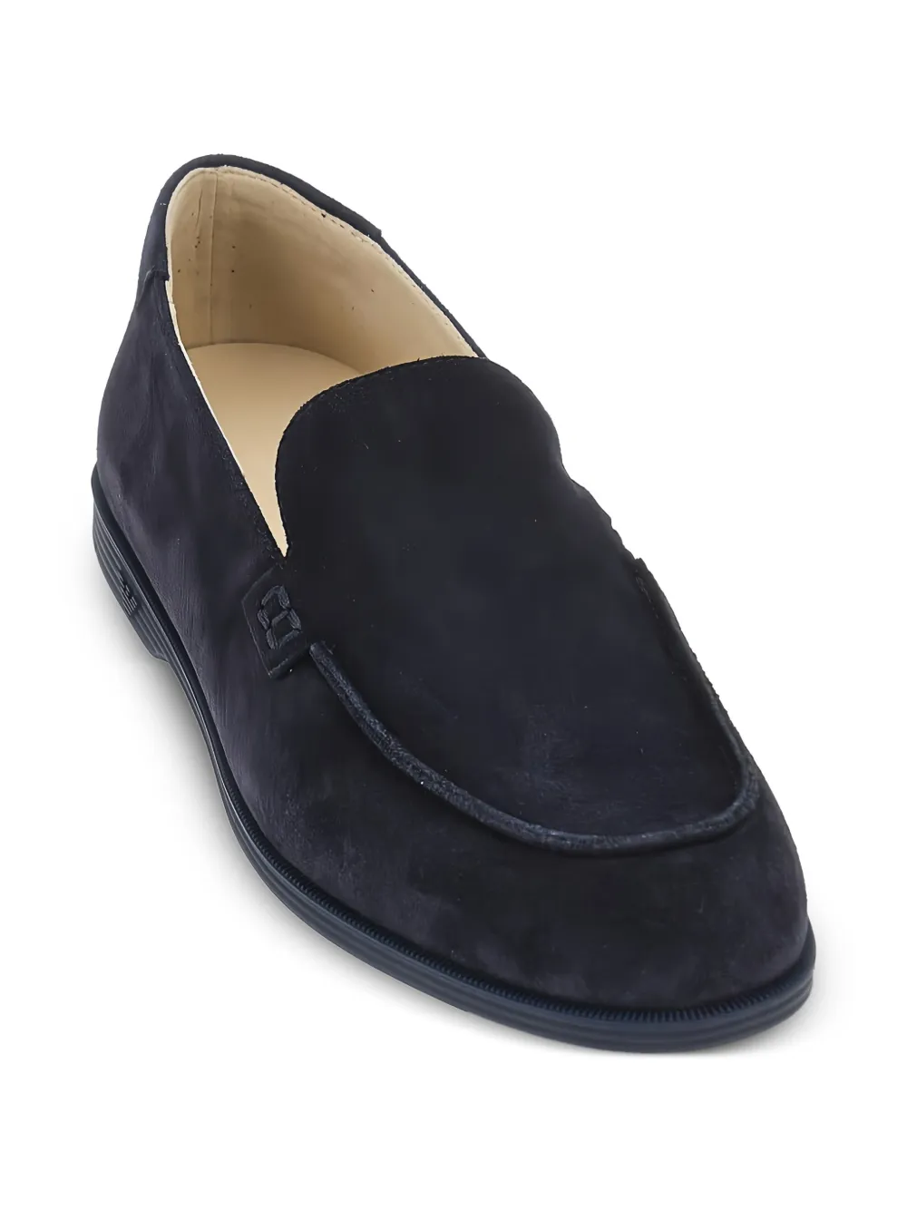 embossed-logo loafers