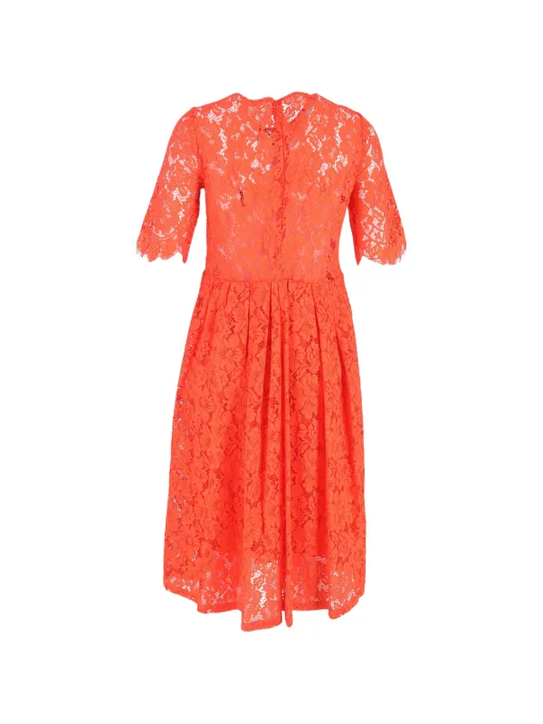 ganni red lace dress GANNI Jerome Lace Dress Big Apple Red Size 38