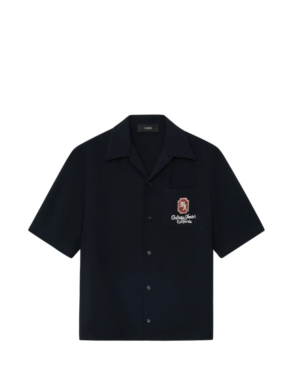 AMIRI logo-detail camp shirt - Blu