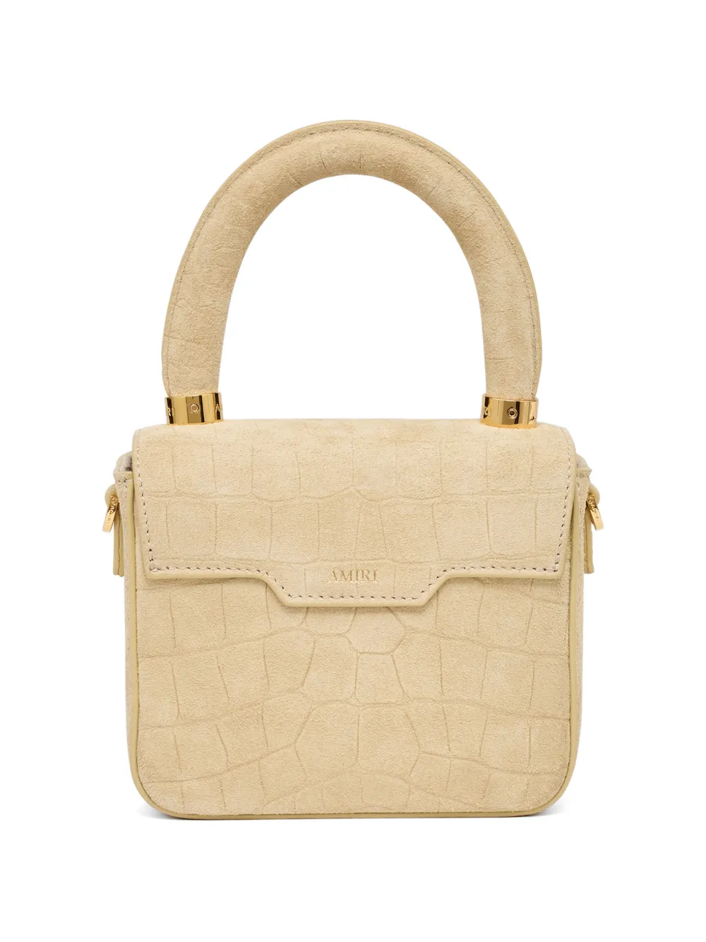  Amiri Croc-embossed Satchel Bag - Neutrals 