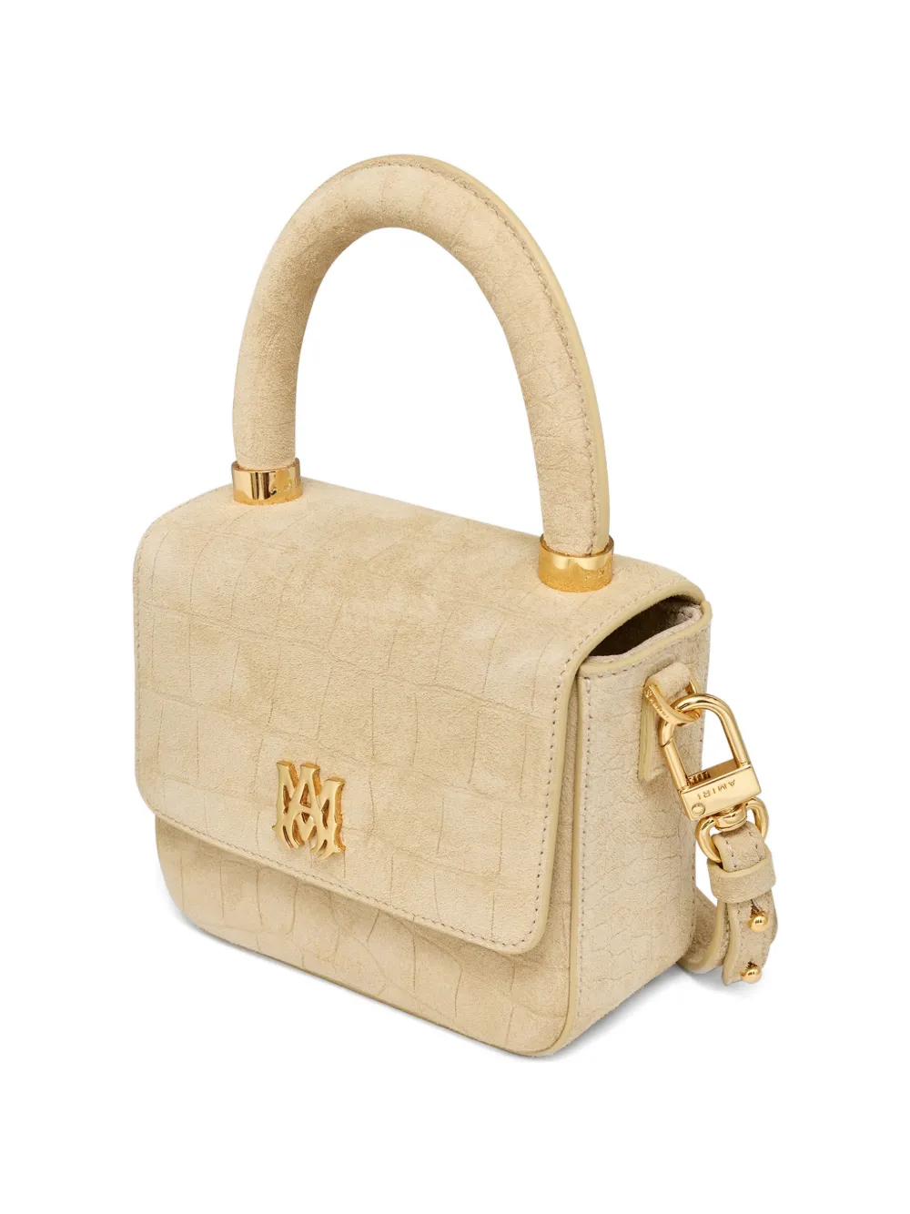 AMIRI Boekentas met krokodillen-reliëf Beige