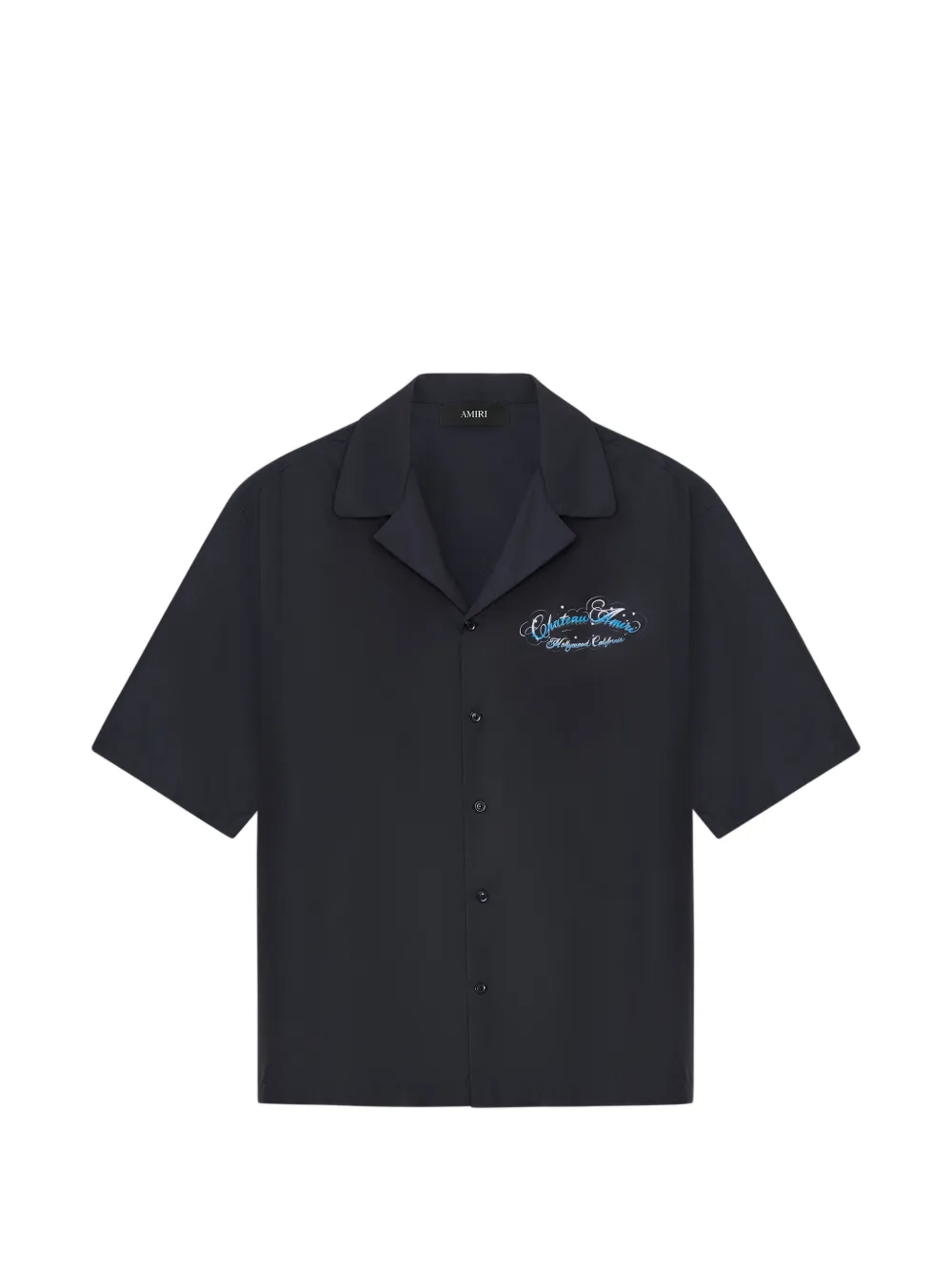 AMIRI logo-detail camp shirt - Blau