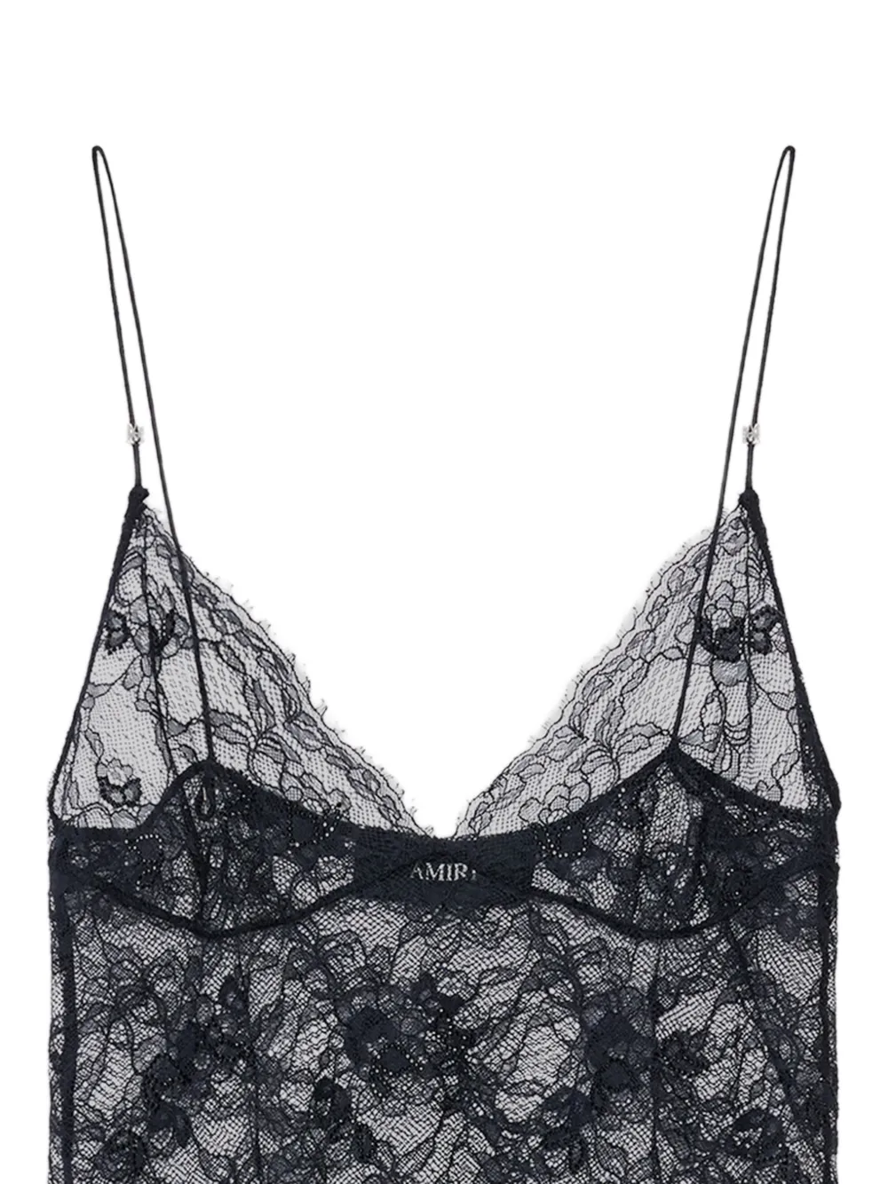  Amiri Cami Lace Top - Black 