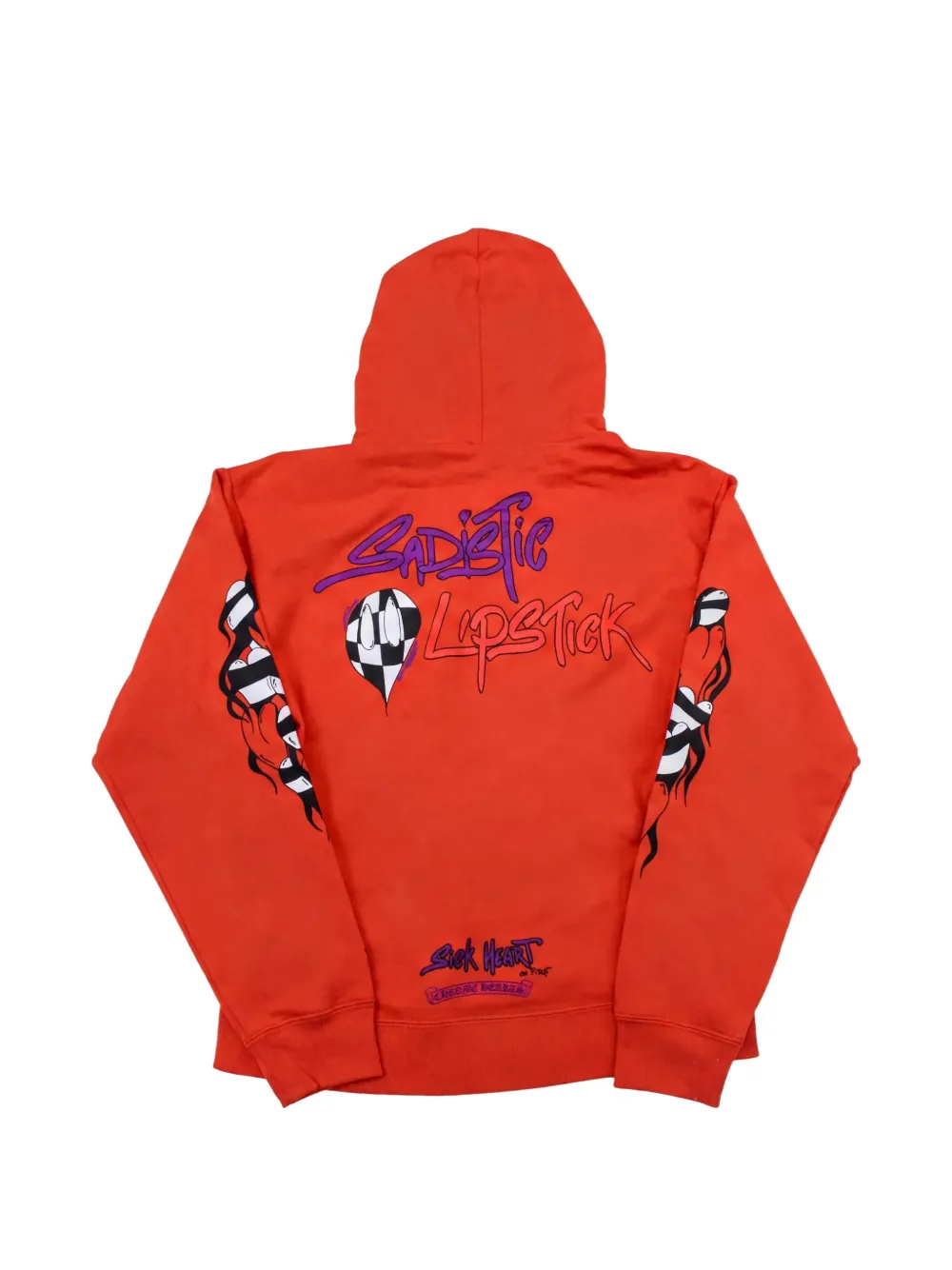 Chrome Hearts x Matty Boy Sadistic Lipstick printed hoodie Oranje