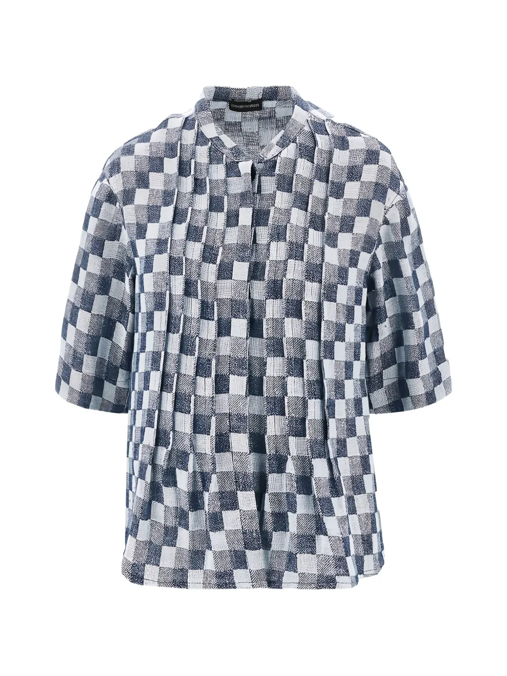 Emporio Armani check-pattern jacquard shirt - Blu
