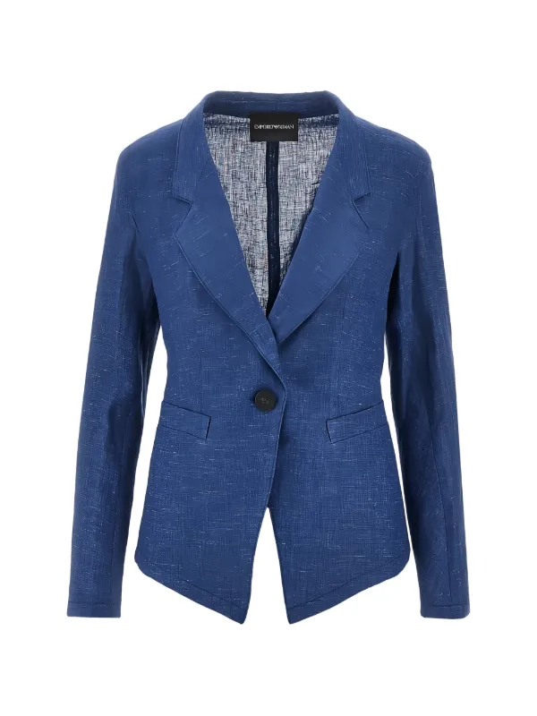 Emporio Armani Flap-pocket Single-breasted Blazer in Blue