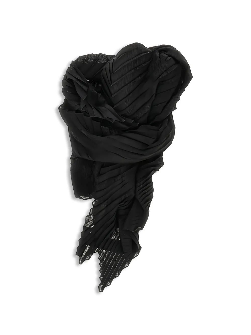 Emporio Armani pleated scarf - Nero