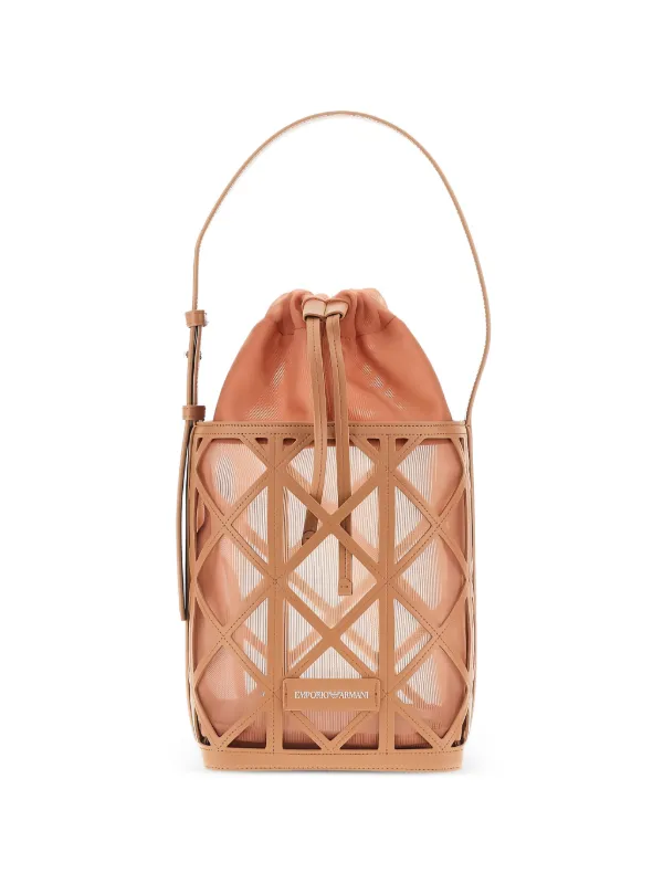Emporio Armani Cage-style Bucket Bag in Orange