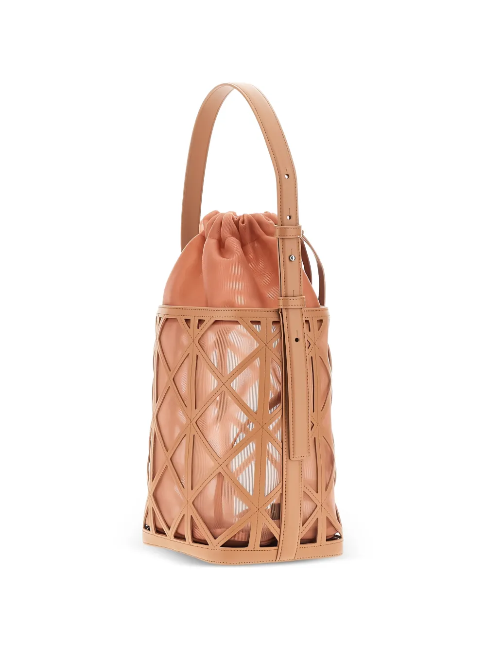 cage-style bucket bag