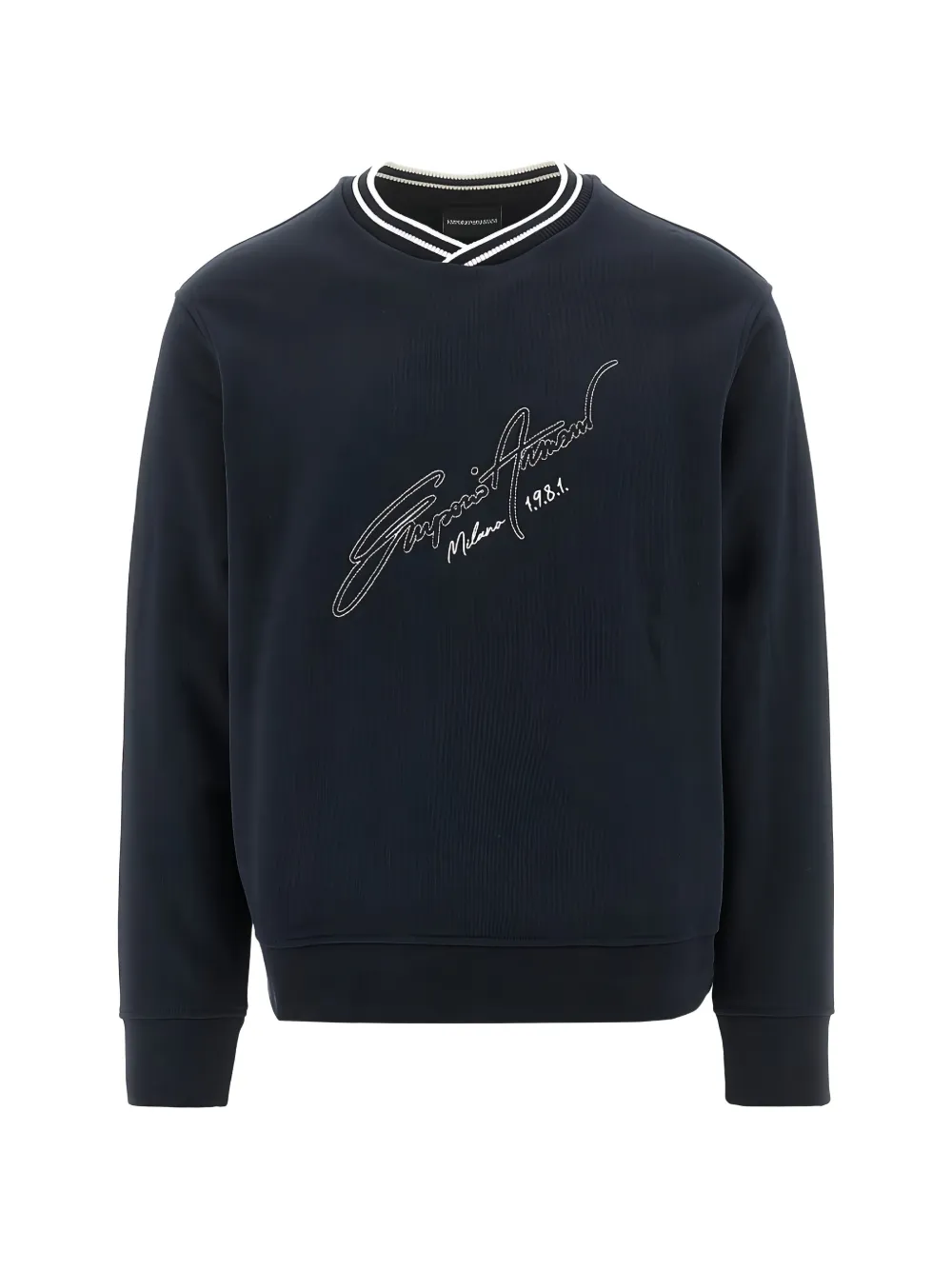 Emporio Armani logo-embroidered sweatshirt - Blu