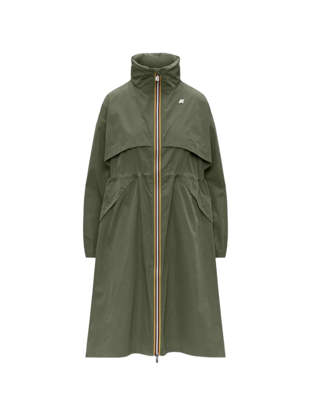K-Way Aube Memory Touch drawstring panelled jacket - Verde