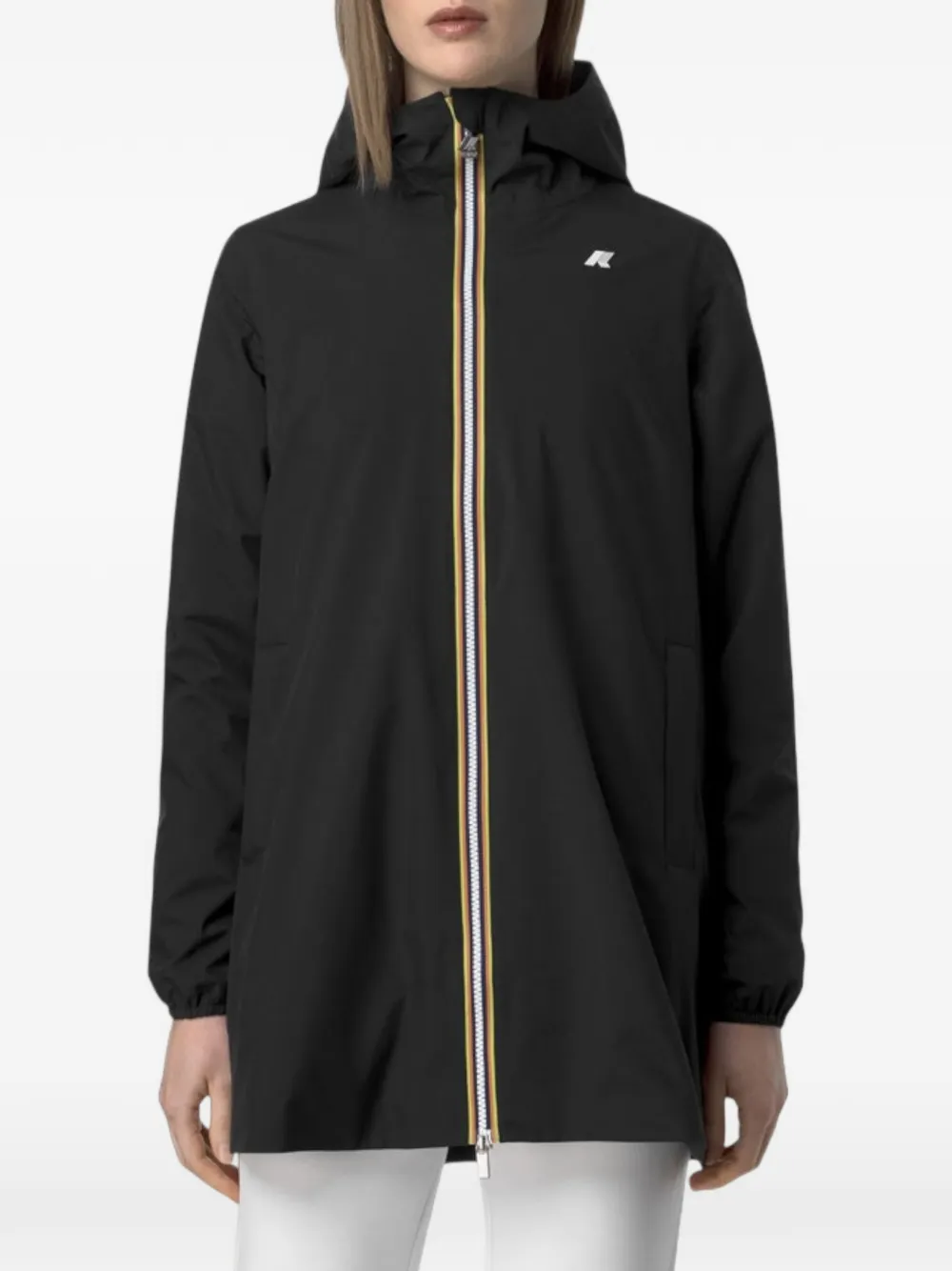 K-Way Sophie jack met capuchon en rits Zwart