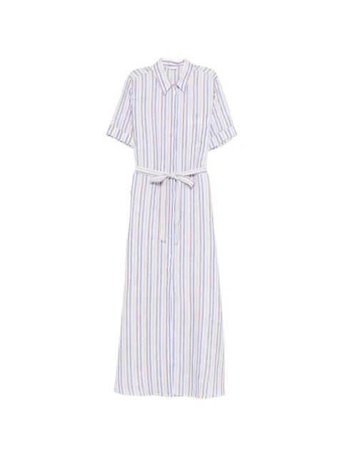 Robert Friedman striped belted maxi shirt dress