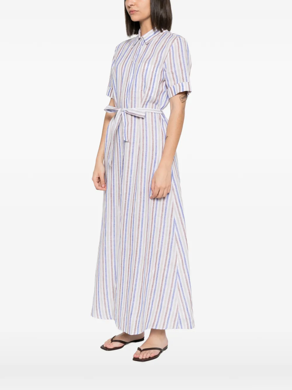 Robert Friedman Gestreepte blousejurk Wit