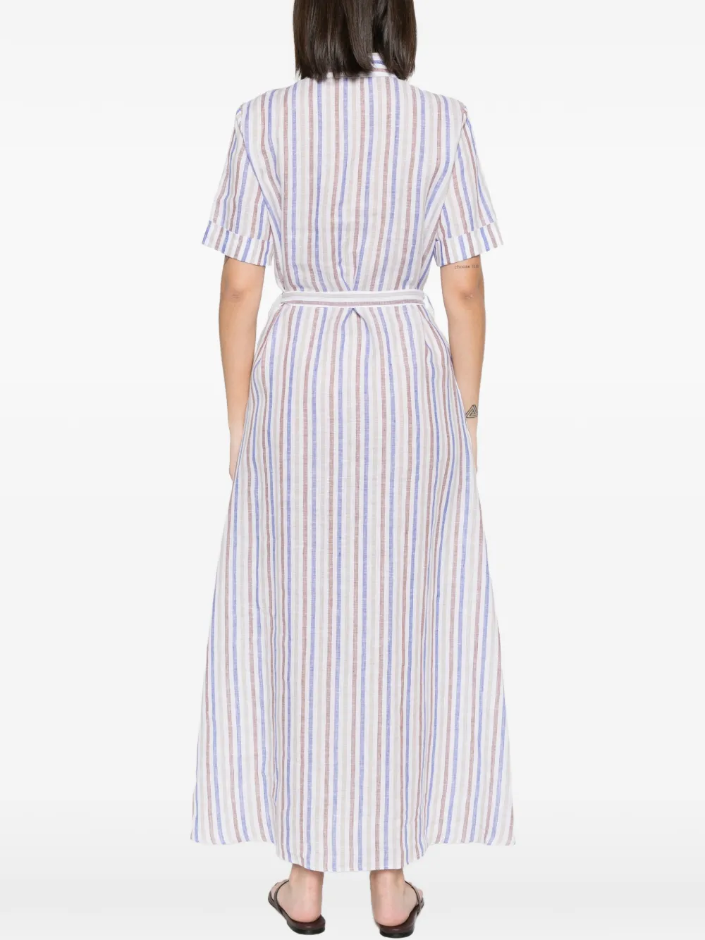 Robert Friedman Gestreepte blousejurk Wit