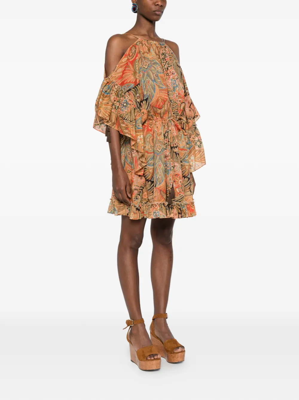  Etro Paisley-pattern Mini Dress - Orange 