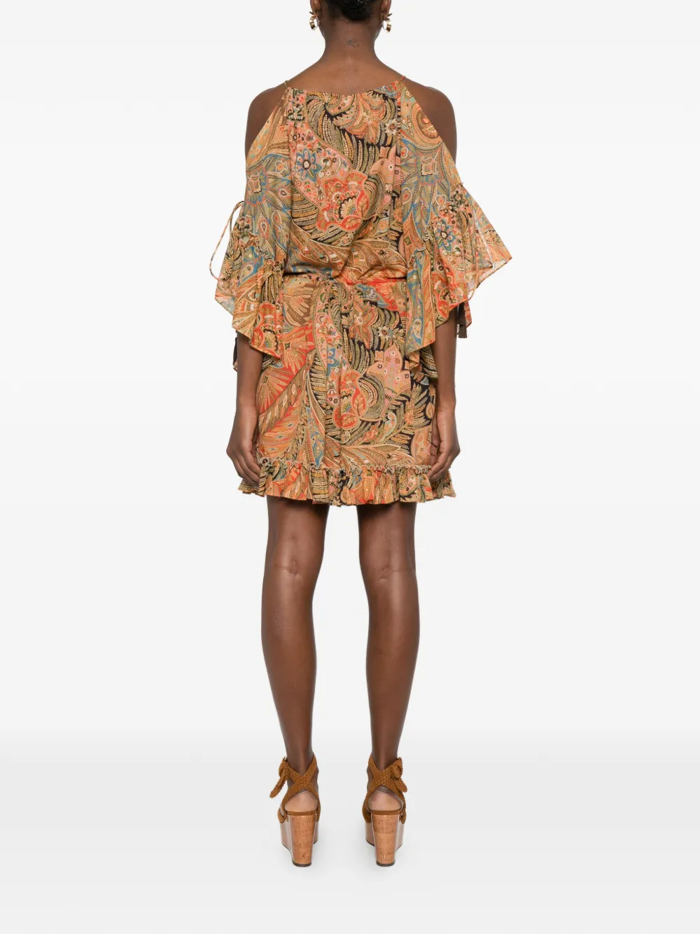 ETRO Mini-jurk met paisley-print Oranje