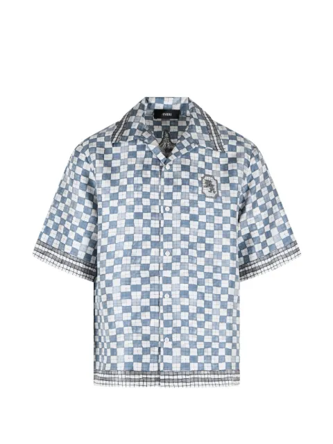 AMIRI checkered logo-detail printed shirt