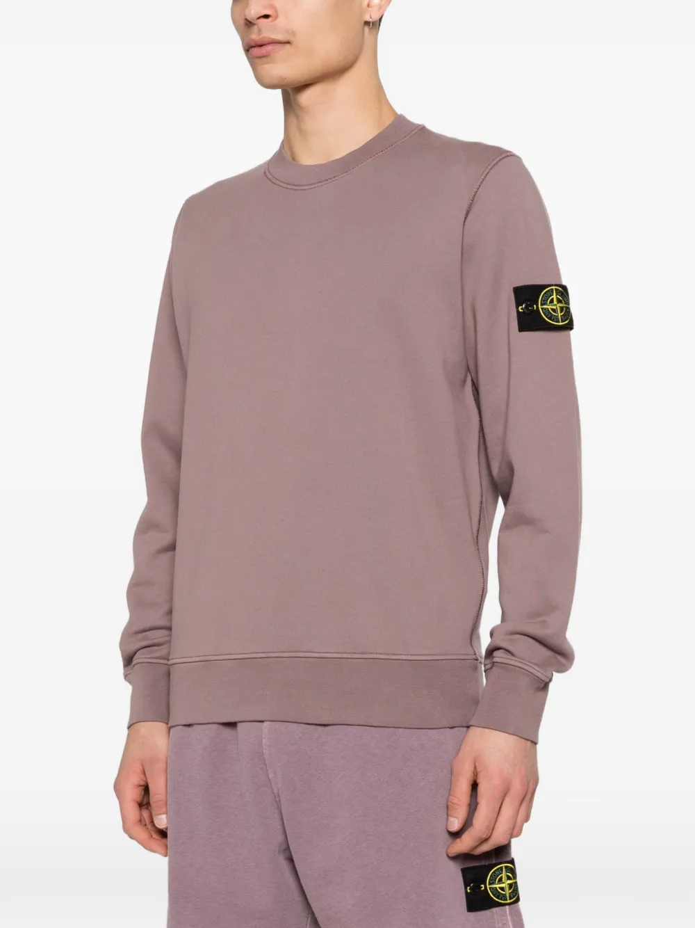 Stone Island 6100060 fleece sweater van biologisch katoen Roze