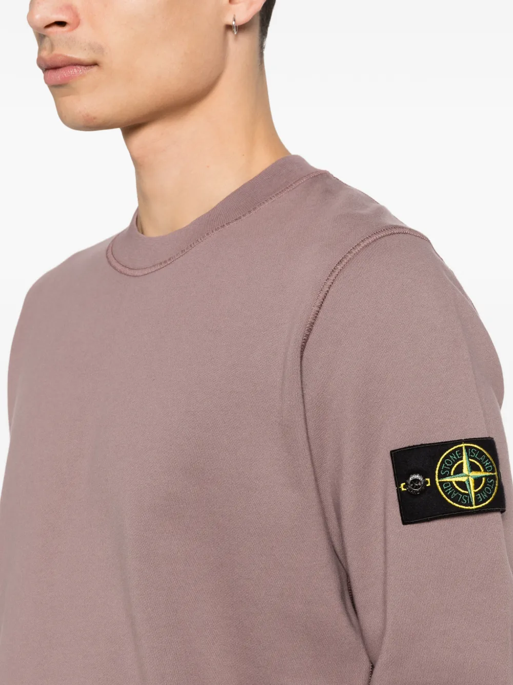 Stone Island 6100060 fleece sweater van biologisch katoen Roze