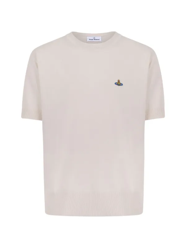 Vivienne Westwood Logo-embroidered T-shirt in Neutrals