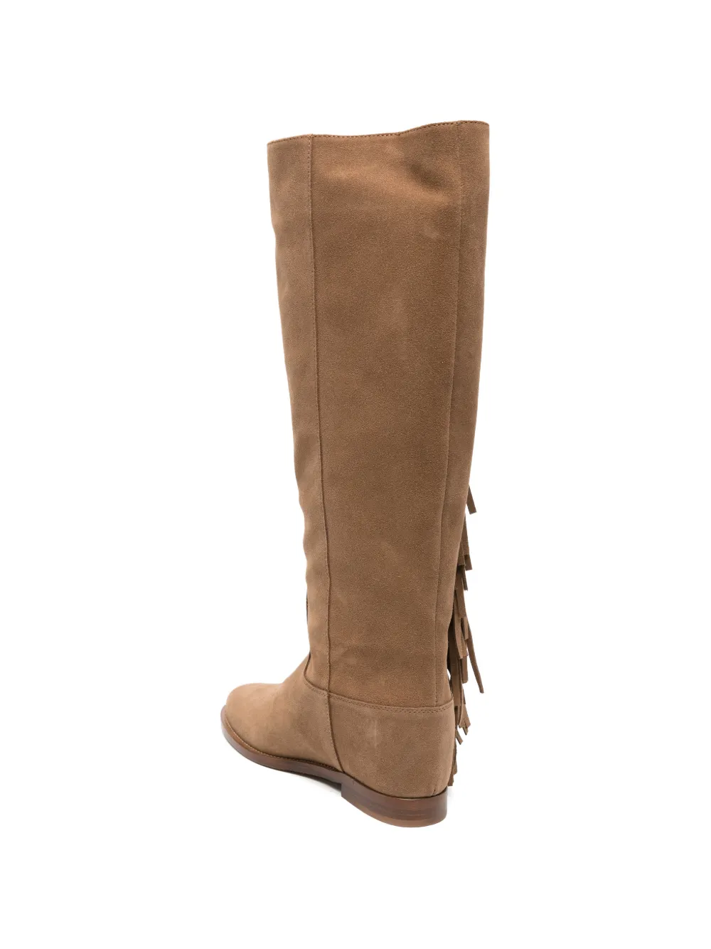 Via Roma 15 fringe studded boots Beige