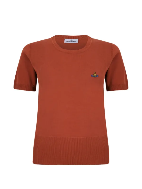 Vivienne Westwood Logo-embroidered Short-sleeve T-shirt in Orange