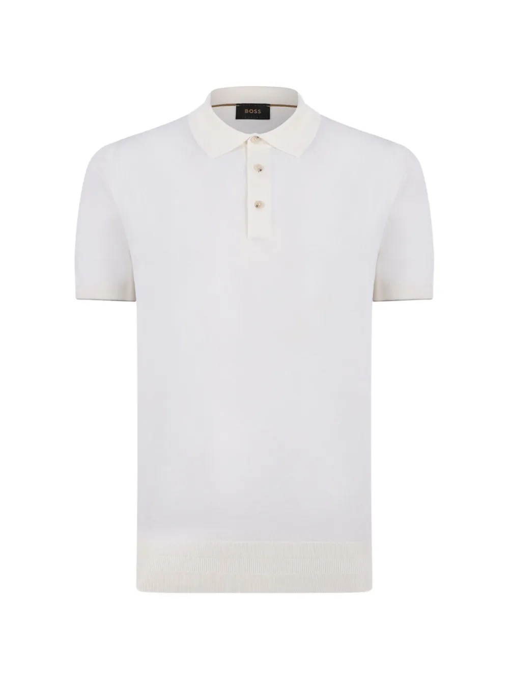 BOSS Gestricktes Poloshirt - Weiß