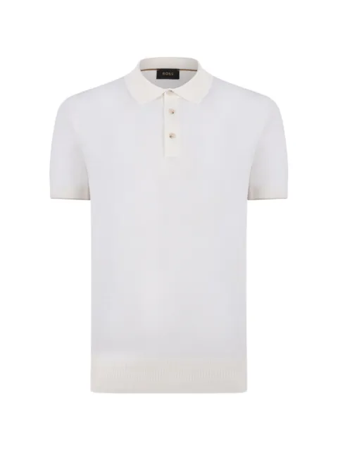 BOSS buttoned knitted polo shirt