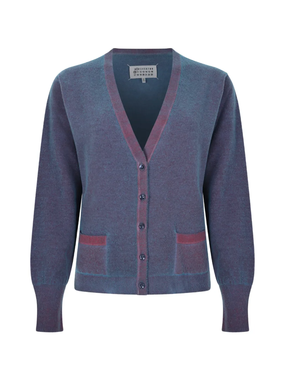 Maison Margiela front-pocket V-neck cardigan - Blue