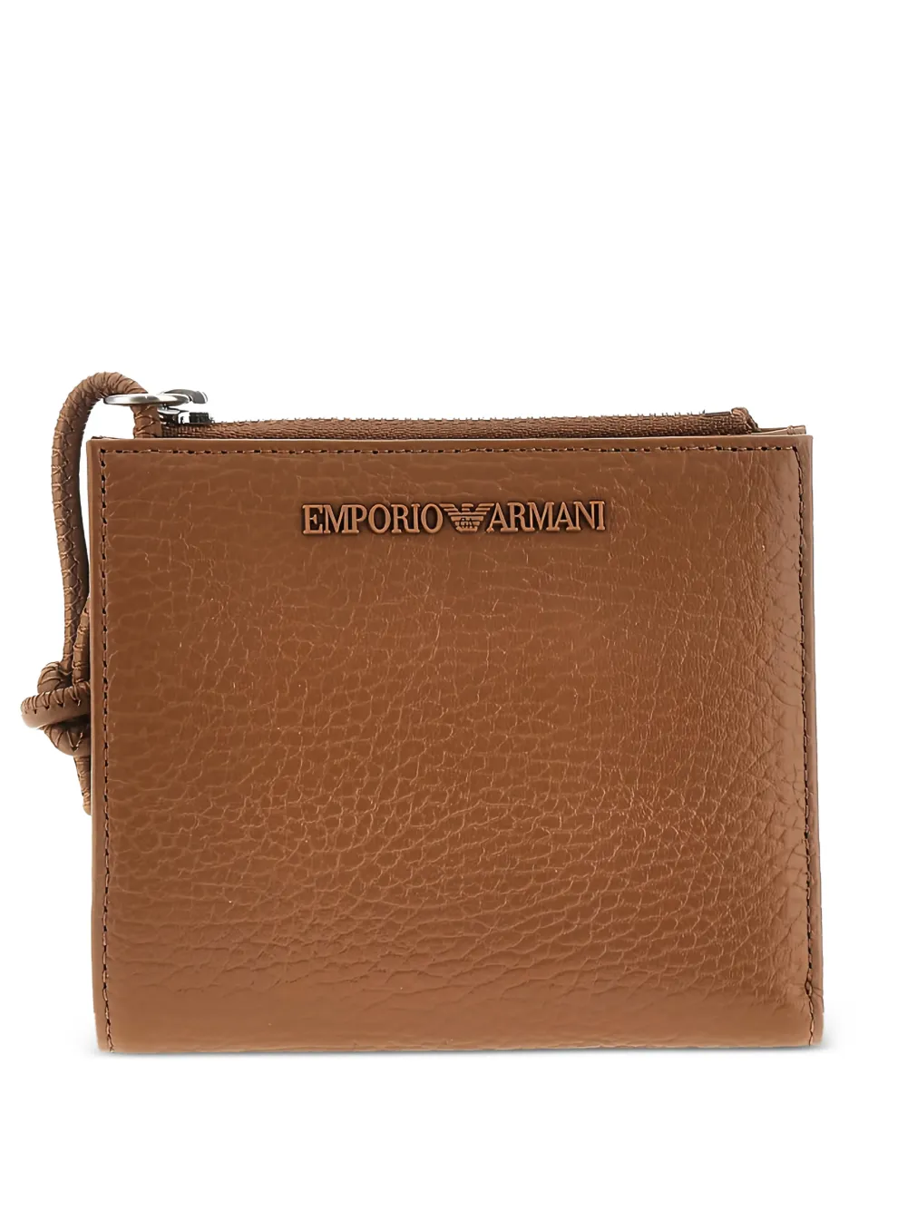 Emporio Armani zipped leather wallet - Marrone