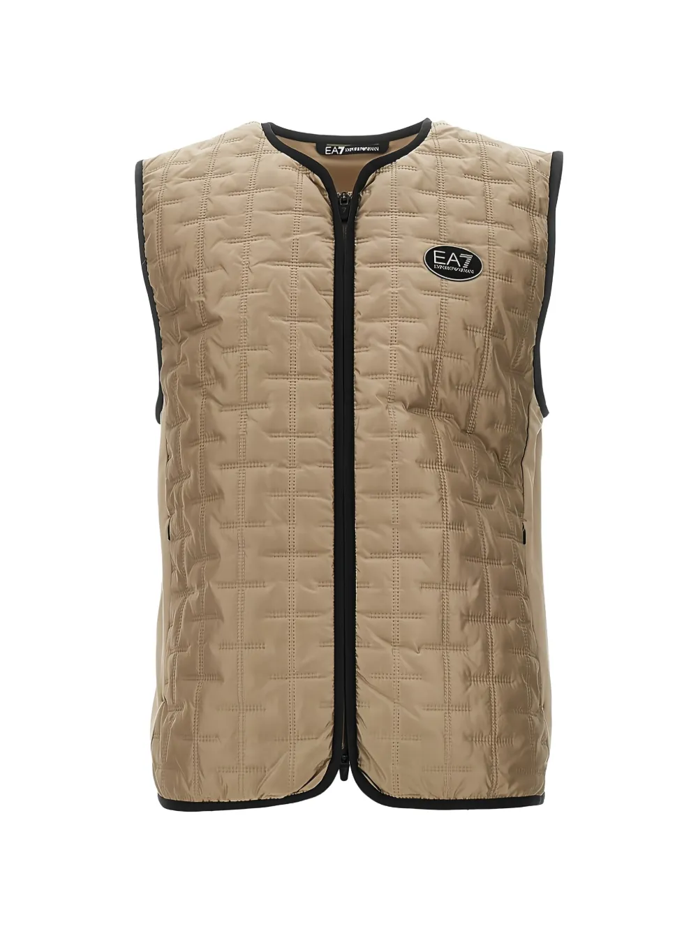 Ea7 Emporio Armani logo-patch quilted gilet - Neutrals