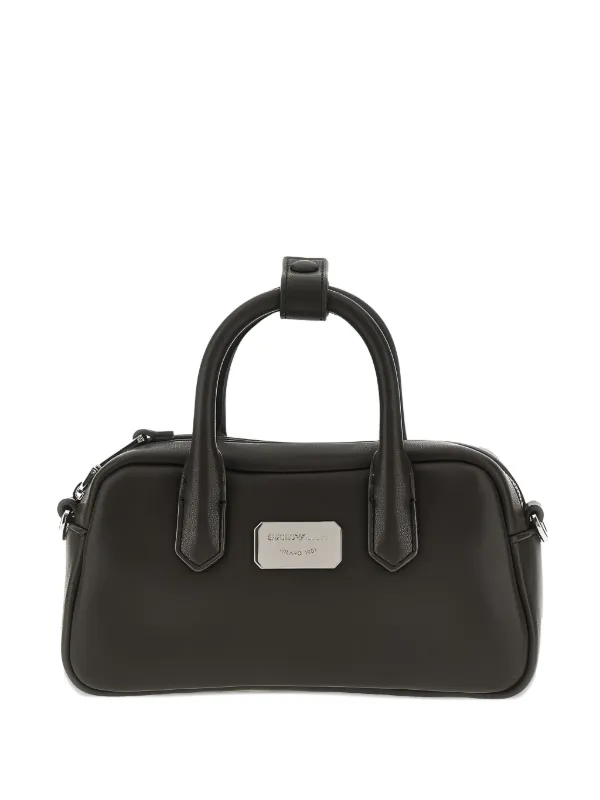 Emporio Armani ロゴプレート ハンドバッグ | ブラウン | FARFETCH JP