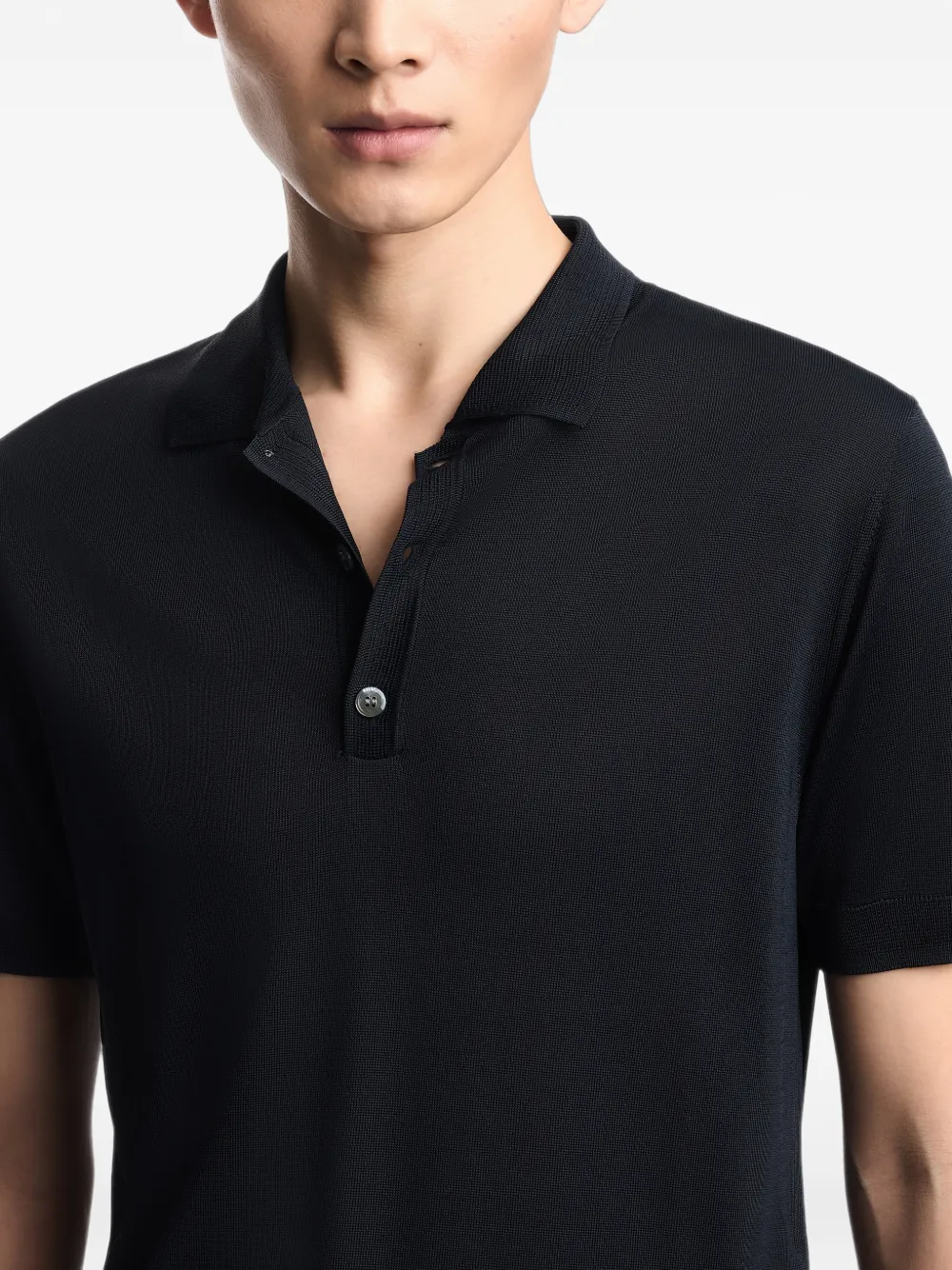 Emporio Armani Poloshirt met knopen Blauw