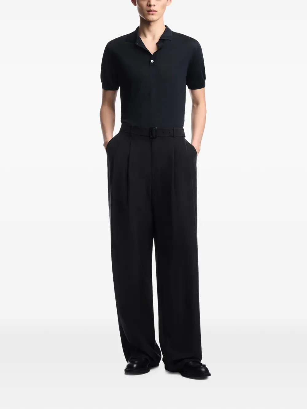 Emporio Armani Poloshirt met knopen Blauw