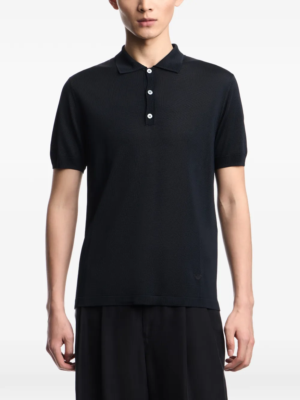 Emporio Armani Poloshirt met knopen Blauw