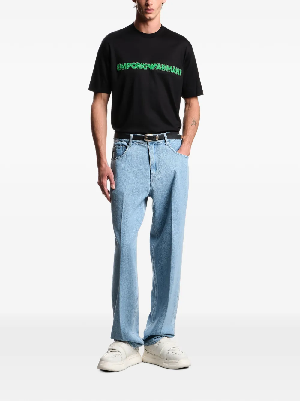 Emporio Armani T-shirt met logo Zwart
