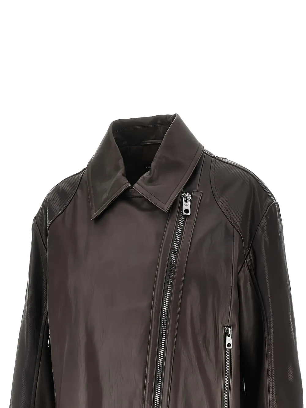Emporio Armani レザージャケット | ブラウン | FARFETCH JP