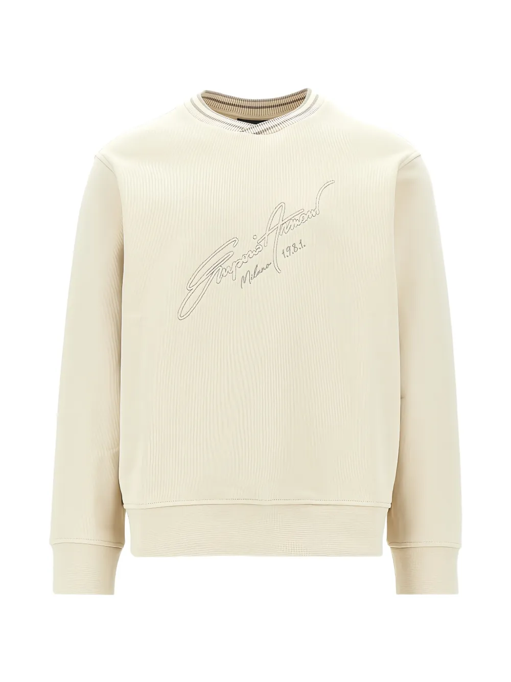 Emporio Armani logo-embroidered sweatshirt - Toni neutri