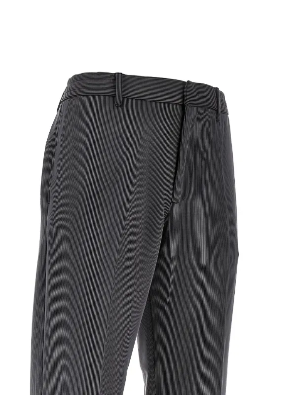 パンツ 2000s EMPORIO ARMANI stripe slacks pants Emporio Armani Striped Trousers | Grey | FARFETCH