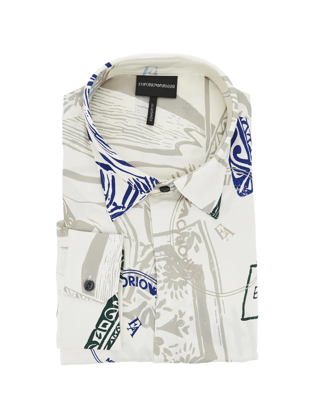 Emporio Armani postage stamp print shirt - Toni neutri