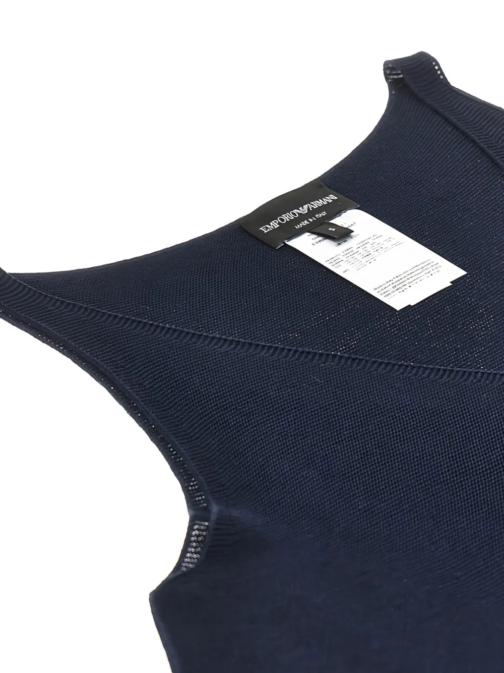 Emporio Armani Links tanktop met V-hals Blauw