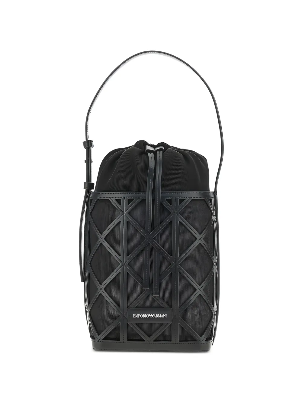 Emporio Armani geometric-design bucket bag - Nero